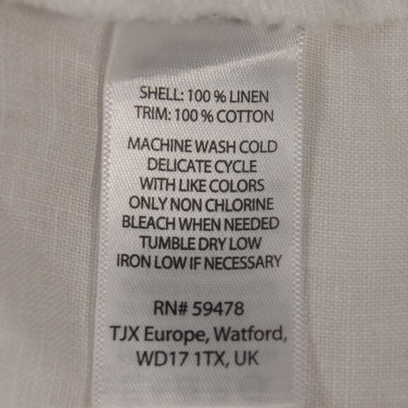 Saint Tropez West White Eyelet Linen Button Cinch Waist Utility Jacket Sz Medium - Picture 16 of 16